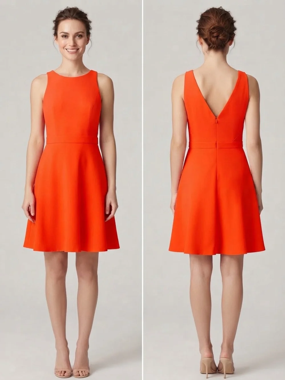 $158 NWOT J.Crew Vibrant Coral Red Sleeveless Fit & Flare Mini Dress - Size 00